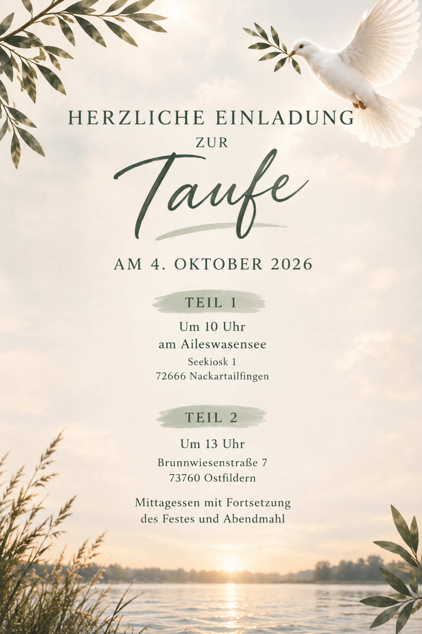 Du bist herzlich eingeladen zur Taufe!